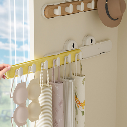 Expandable Wall Hook Rack with 6 Strong Suction Hooks