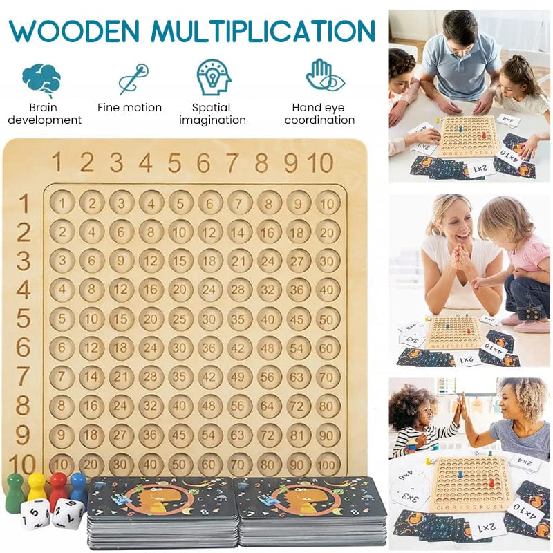 Math Mastery Game - Wooden Multiplication Board for Kids