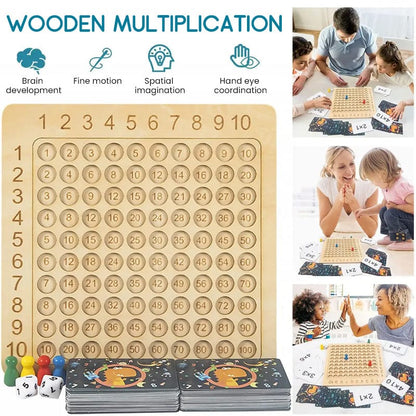 Math Mastery Game - Wooden Multiplication Board for Kids