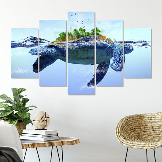 Canvas Wall Art of a Stunning Aquatic Turtle