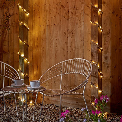 Battery-Powered Solar LED String Lights with Hemp Rope - 100/200 Bulbs