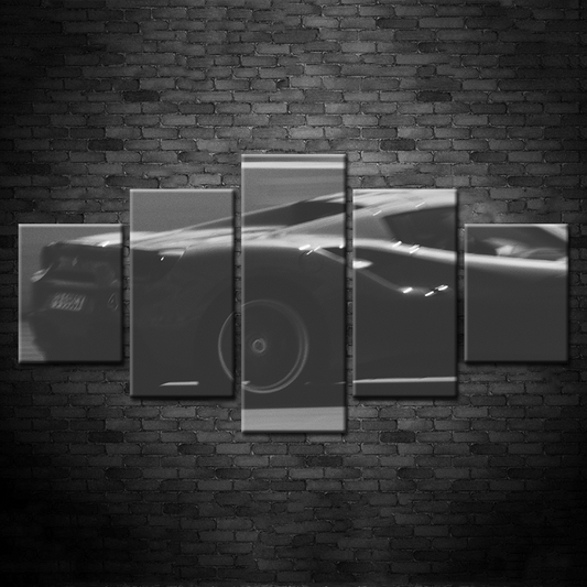 Stunning 5-Piece Black Car Canvas Art Set