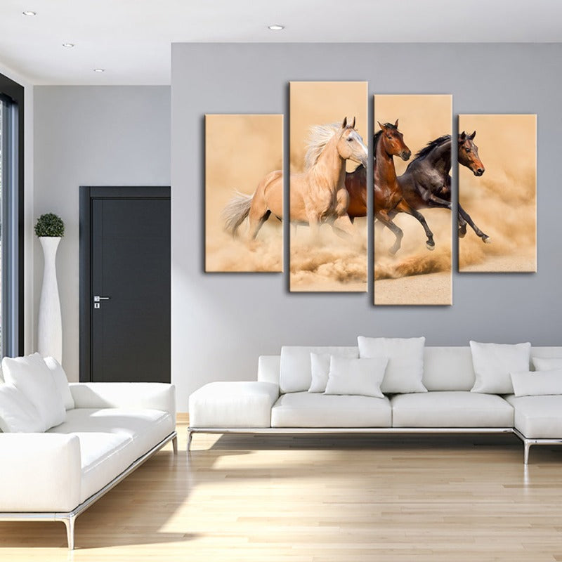 Majestic Trio of Galloping Horses - Canvas Art Set