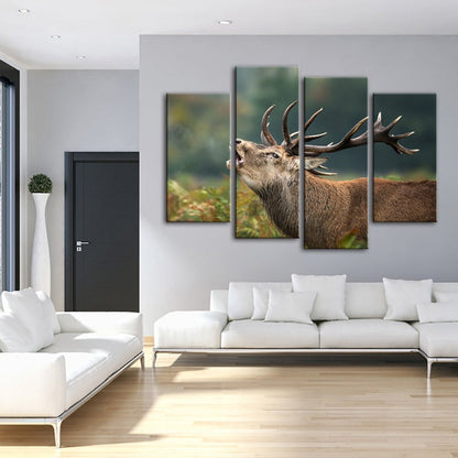 Majestic Elk Quartet - Nature-Inspired Canvas Artwork