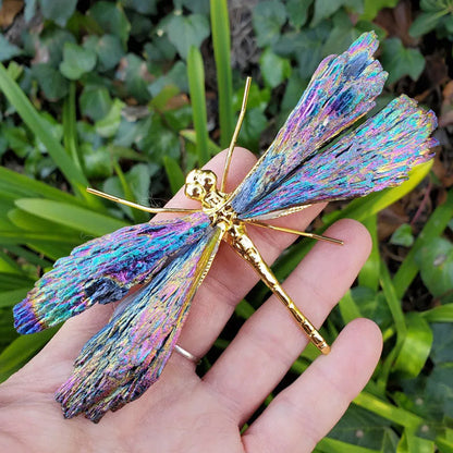 Dragonfly Pendant with Tourmaline and Kyanite Gemstones