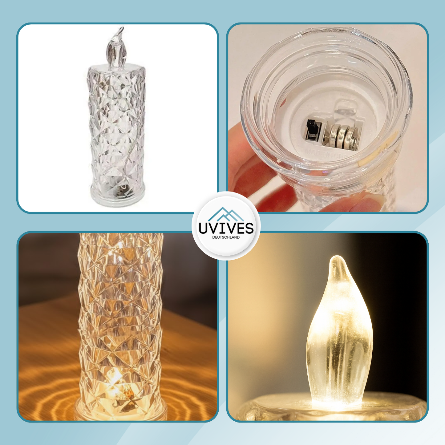 Buy 2 Get 2 Free | LED Candles with Sparkling Crystal Effect