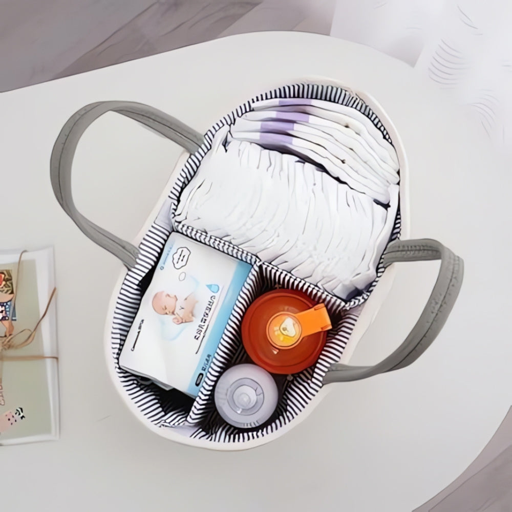 Chic Grey Baby Care Caddy for Effortless Organization
