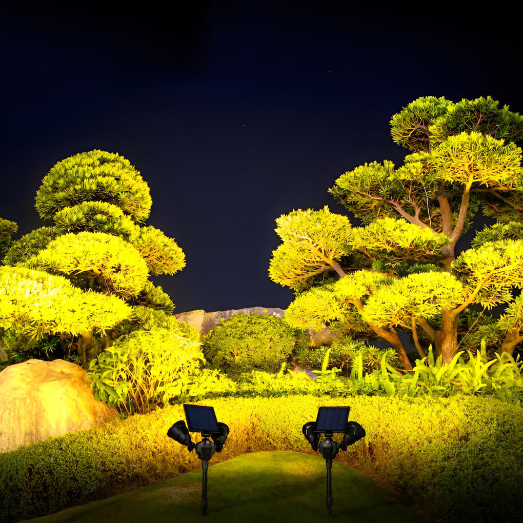 Solar Lawn Lights with LED Motion Sensor - Waterproof Dual Pack