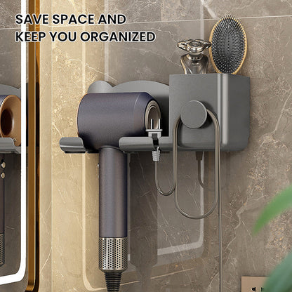 Wall-Mounted Holder for Hair Dryer in Bathroom