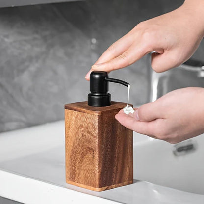 Elegant Wood Essence Soap and Lotion Dispenser