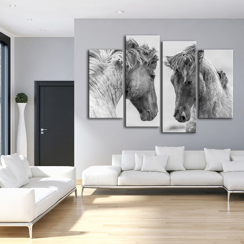 Majestic Equine Duo - Elegant Canvas Art Set