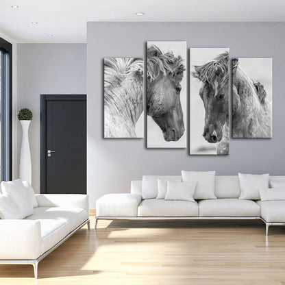 Majestic Equine Duo - Elegant Canvas Art Set