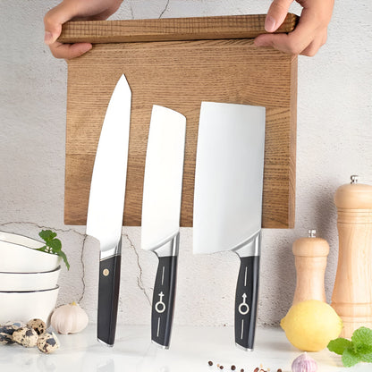 Elegant Wood Magnetic Knife Rack for Secure Storage