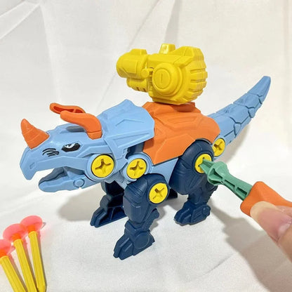 Dinosaur Screw Toy Set with Suction Cup Cannon