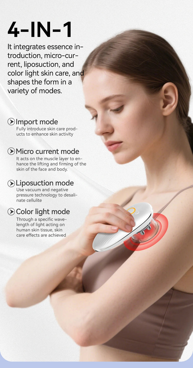 Electric Suction Cupping Massager for Face and Body with Gua Sha & Adjustable Strength