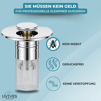 Stainless Steel Drain Filter | 2-in-1 Floor Drain & Sink Stopper | Prevents Clogs & Odors | Rust-Free & Easy to Clean