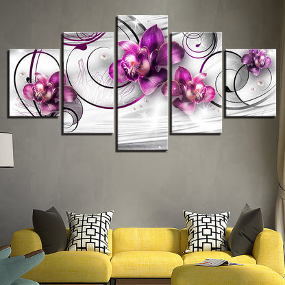 Stunning Floral Canvas Art Set - 5 Piece Wall Décor