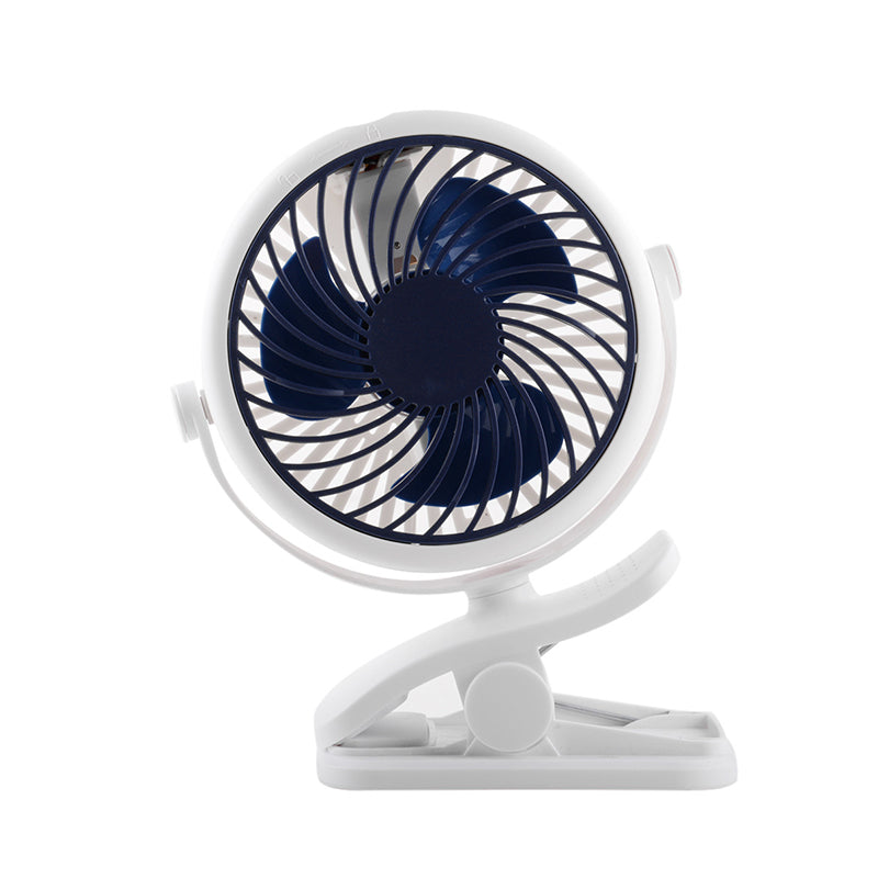 360° Rotating Battery-Powered USB Clamp Fan – Portable Design
