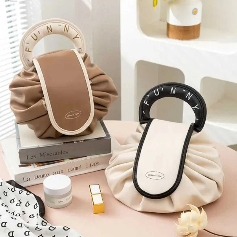 Chic Travel Makeup Pouch with Drawstring Closure