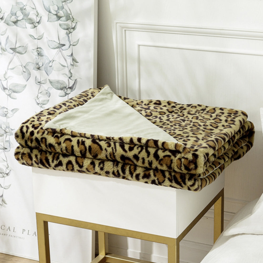 Savanna Luxe Leopard Print Throw Blanket