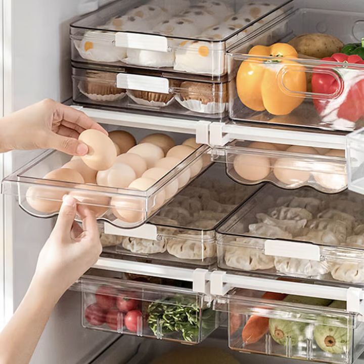 Space-Saving Refrigerator Drawer Organizer