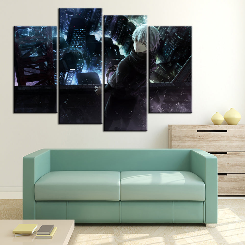 4-Piece Canvas Wall Art Set - Anime Tower Paintings