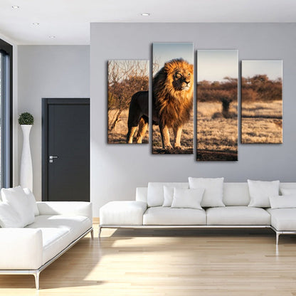 Stunning Lion Serenity - 4-Piece Canvas Art Set