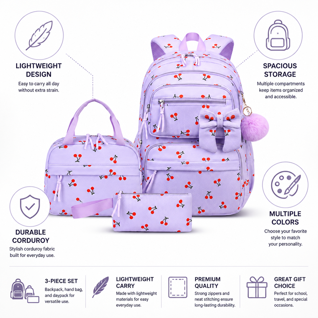 Effortless Everyday Backpack Trio for School and Travel