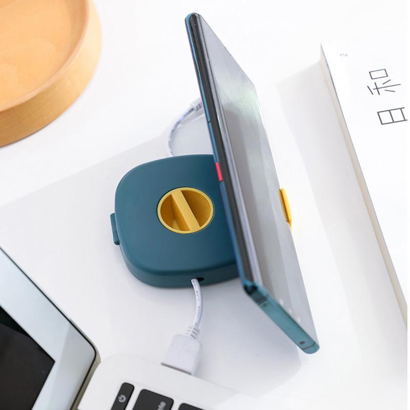 Mobile Phone Stand with 2-in-1 Cable Reel