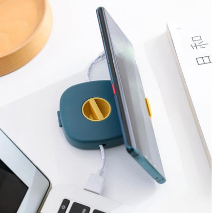 Mobile Phone Stand with 2-in-1 Cable Reel