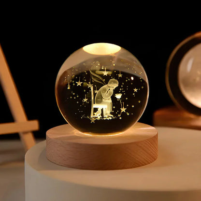 Cosmic Ambient Home Decor - LED Crystal Sphere Night Lamp