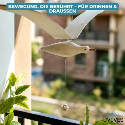 Handcrafted Seagull with Flapping Wings