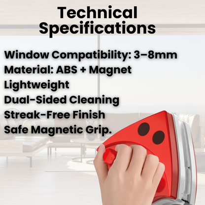 Double-Sided Window Cleaning Tool for Difficult-to-Reach Glass