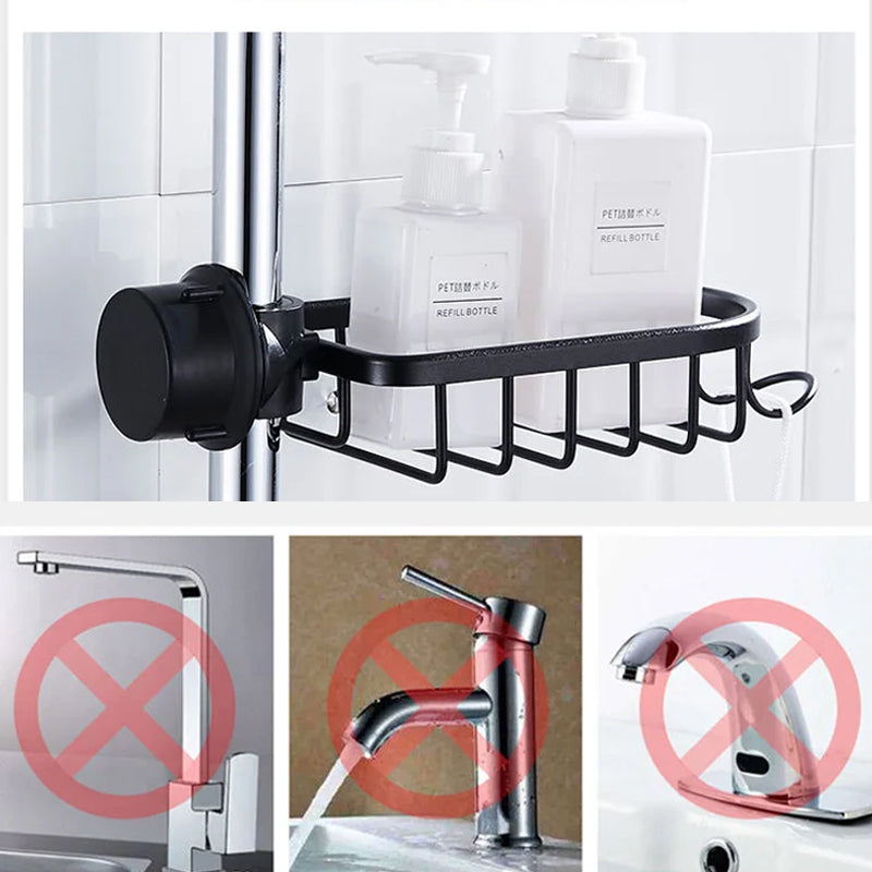 Shower Caddy for Shampoo and Soap – Stainless Steel – Available in Silver or Black – No Drilling Required