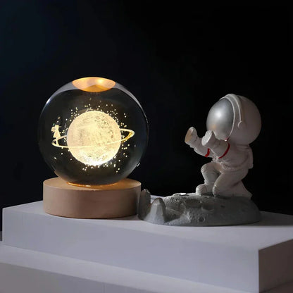 Celestial 3D Engraved Crystal Globe