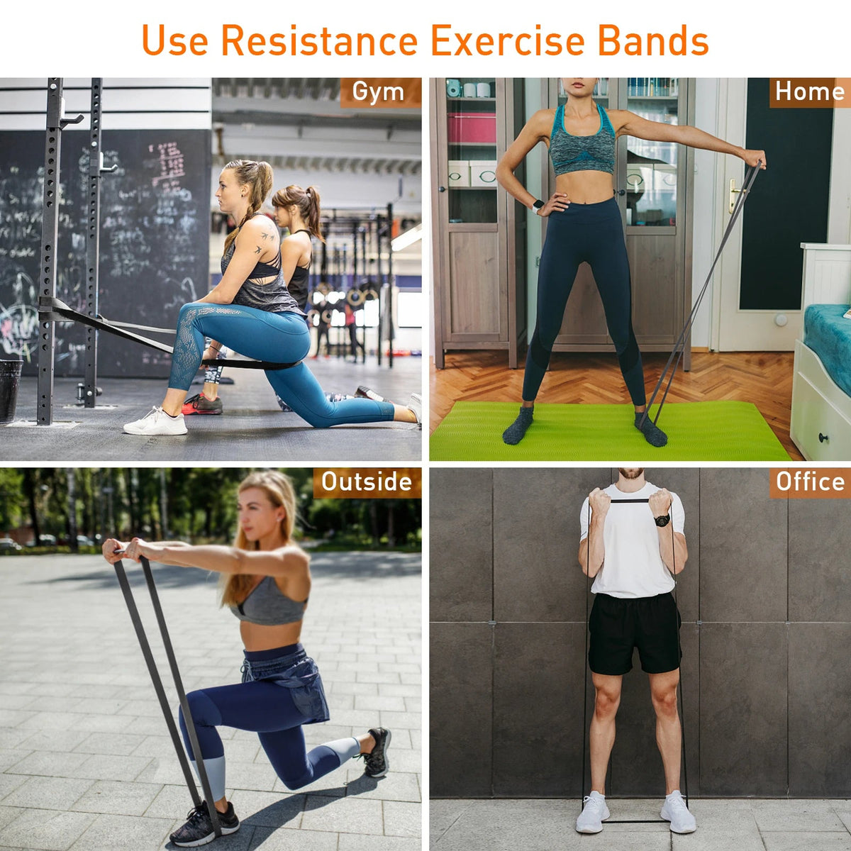 5-Level Resistance Bands Set with Handles, Door Anchor & Carry Bag