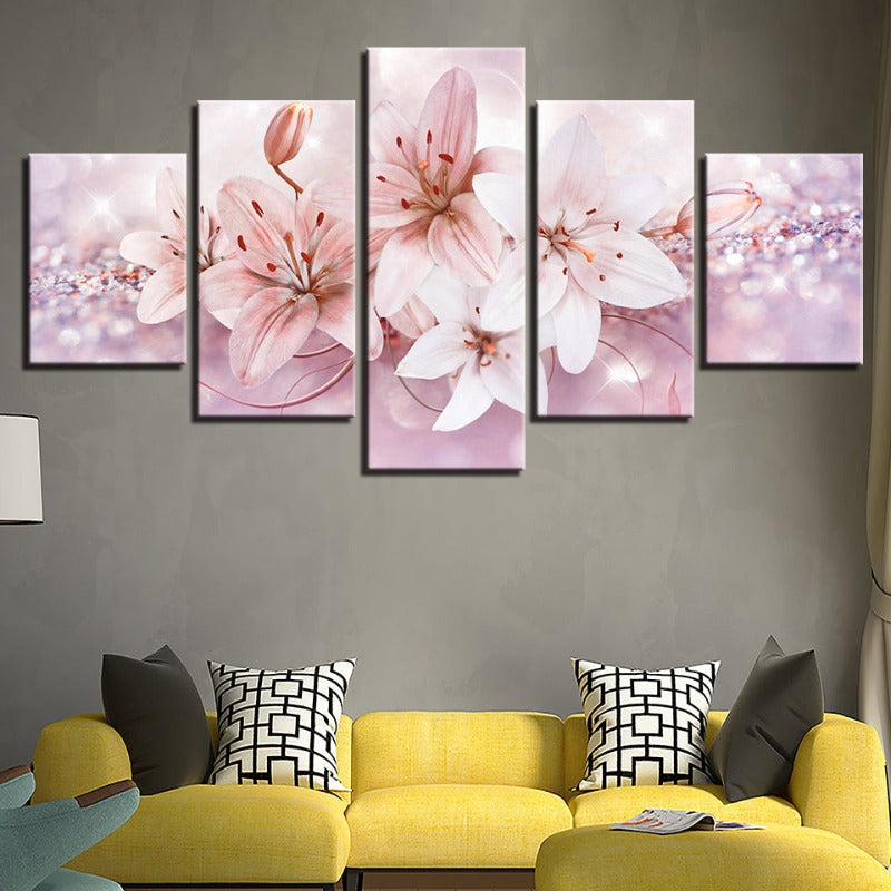 Stunning 5-Piece Floral Canvas Art for Elegant Spaces