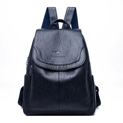 Leather Backpack with Anti-Theft Design – Slim & Functional