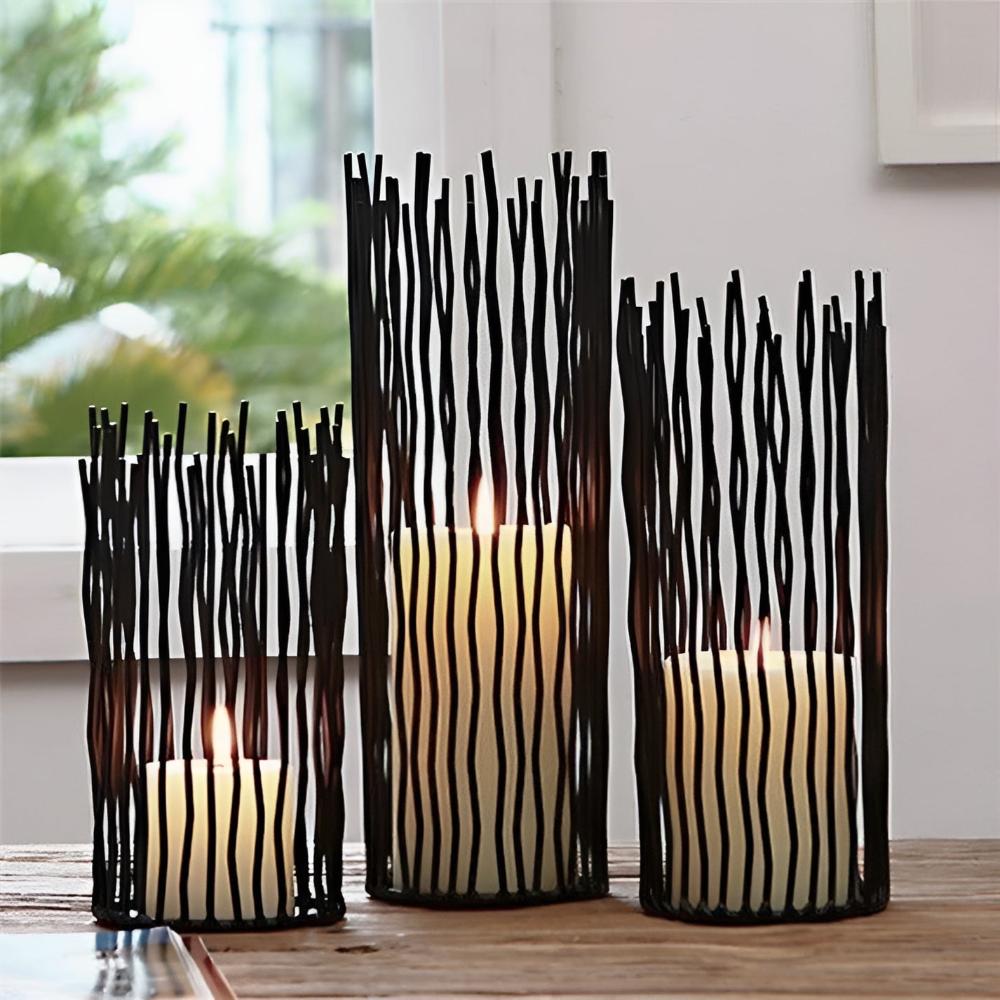 Elegant Black Iron Candle Stand for Any Occasion