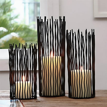 Elegant Black Iron Candle Stand for Any Occasion