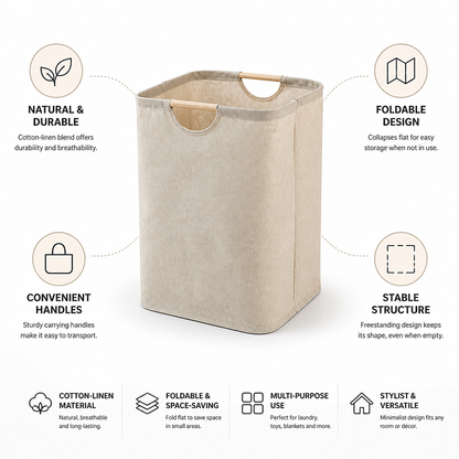 Stylish Collapsible Laundry Organizer for Compact Spaces