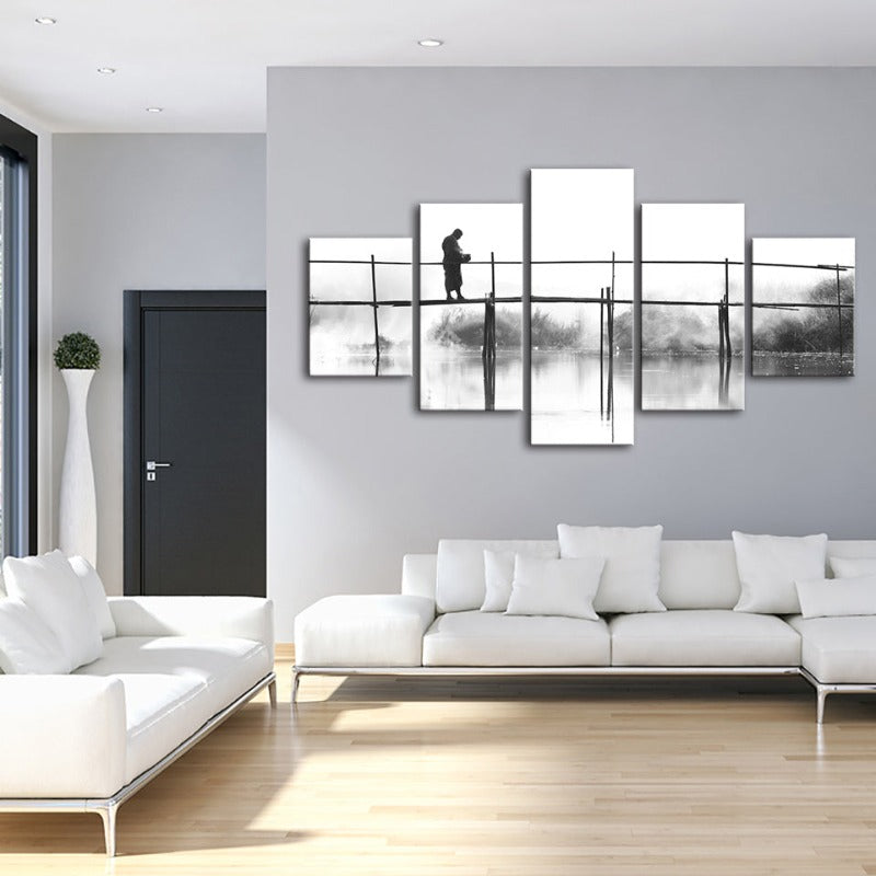 Tranquil Waterscape - 5 Panel Canvas Artwork