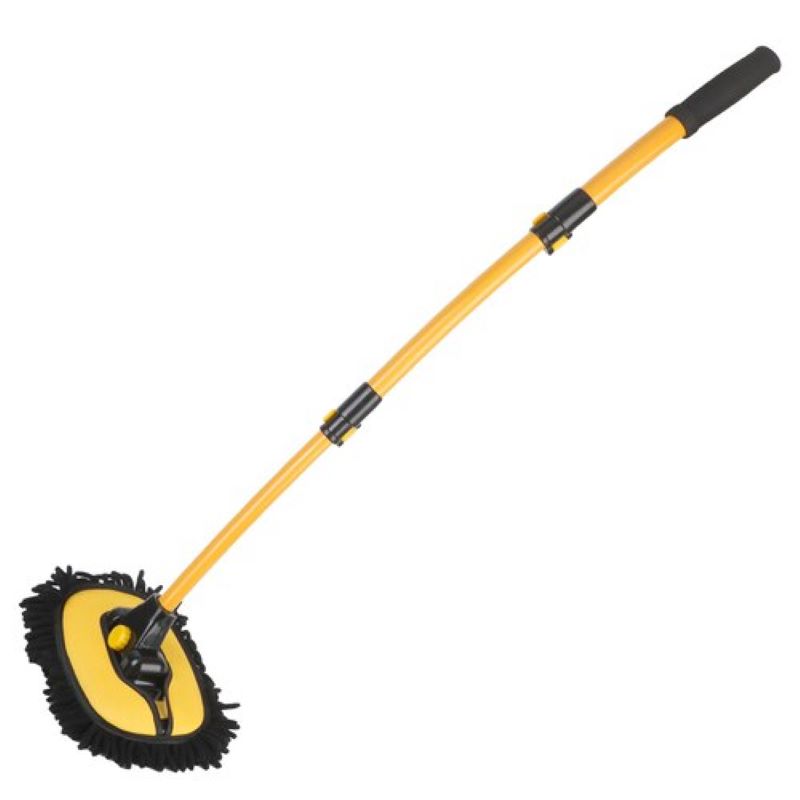 Telescopic Car Wash Mop with 90° Swivel Joint and Microfiber Cover for Roof, Hood, and Windows