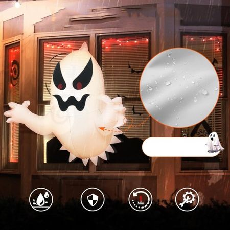Inflatable Ghost with LED Eyes for Spooky Decor