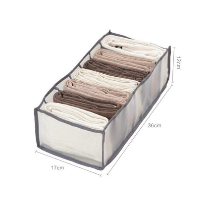 Clothes Organizer with 7-Grid Mesh Dividers for Wardrobe