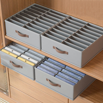 Chic Gray Fabric Organizer with 16 Compartments
