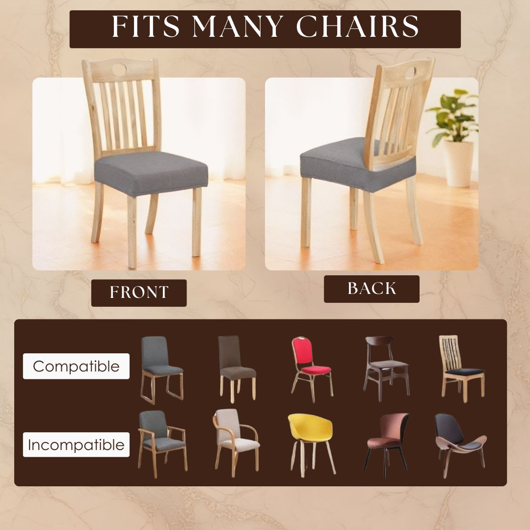 4-Pack Chair Covers for Dining Room Chairs | Stretchy & Stain-Resistant