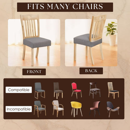 4-Pack Chair Covers for Dining Room Chairs | Stretchy & Stain-Resistant