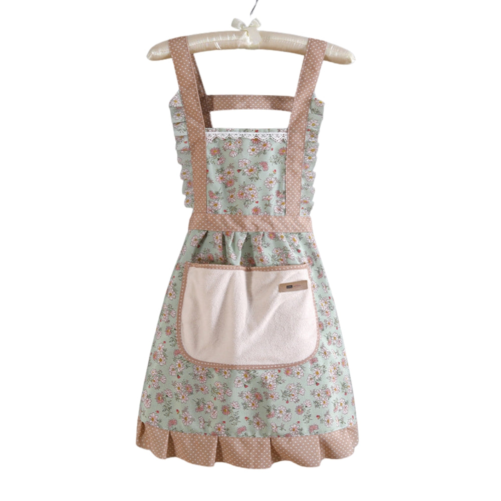 Apron with Floral Design for Kitchen Use