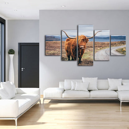 Charming Canvas Set of 5 - Rustic Cow Wall Art